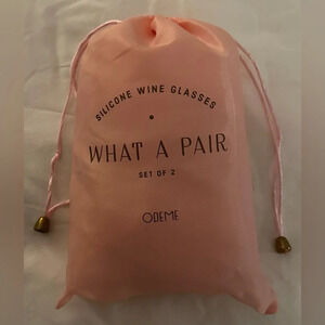 New! ODEME Pink Silicone Stemless Wine Glasses Pair